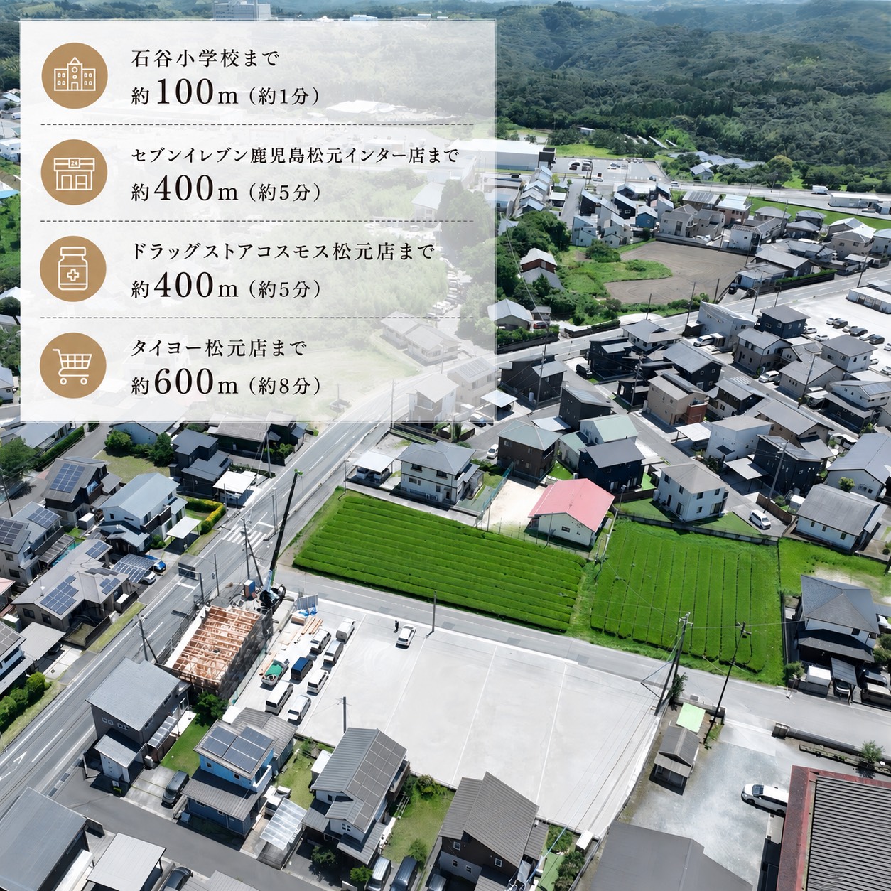鹿児島市石谷町 石谷小横 6区画分譲地